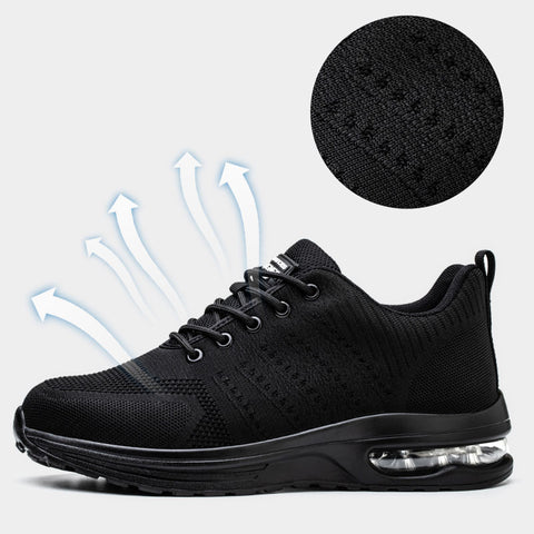 Ademende Zwarte Athleisure Sneakers met Air Unit