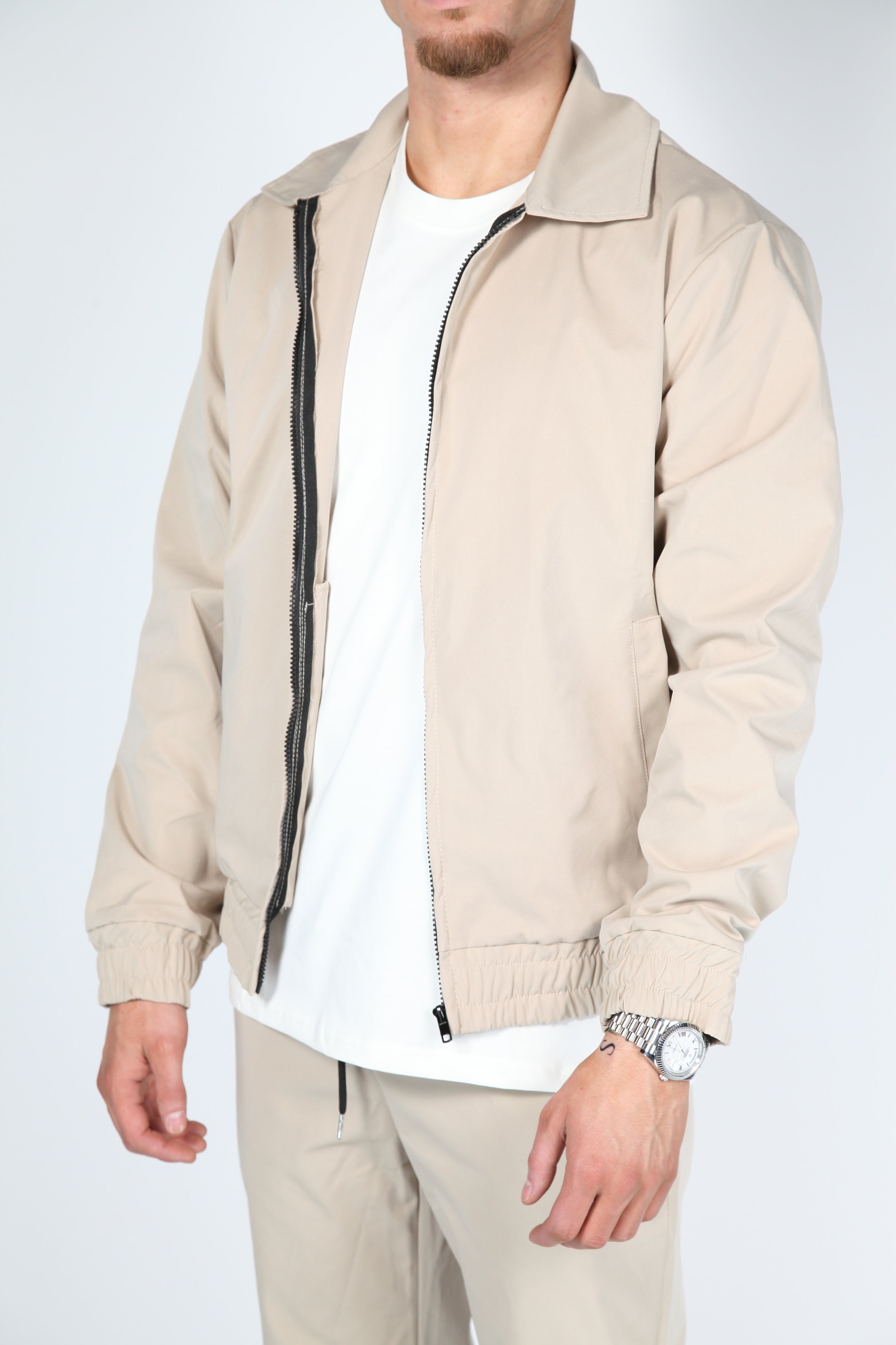 Modern Heren Trainingspak - Bomberjack & Broek Beige