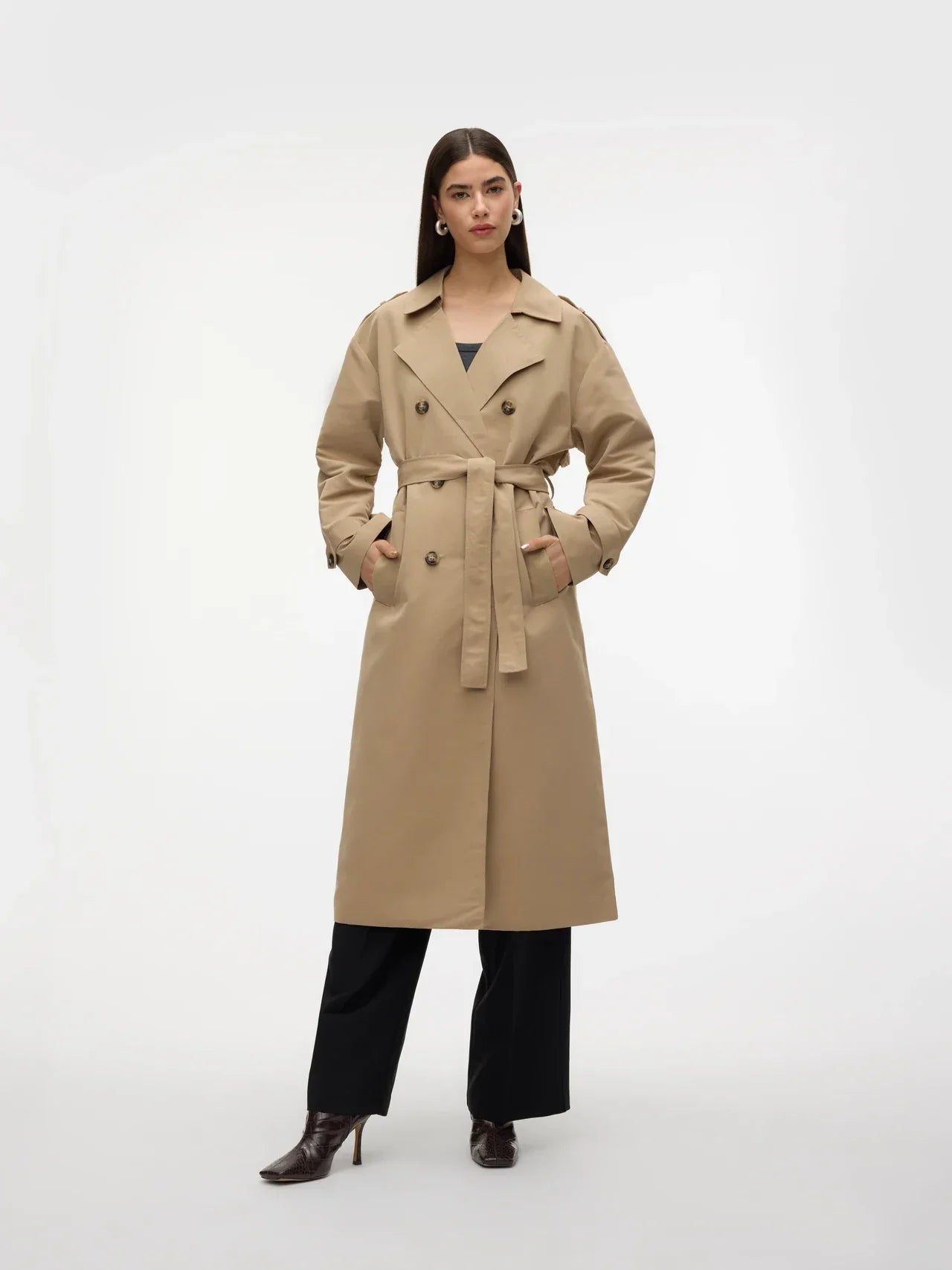 Tijdloze Beige Trenchcoat voor Dames - Stijlvol & Winddicht