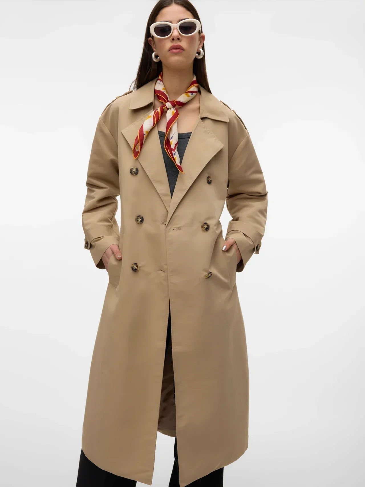 Tijdloze Beige Trenchcoat voor Dames - Stijlvol & Winddicht